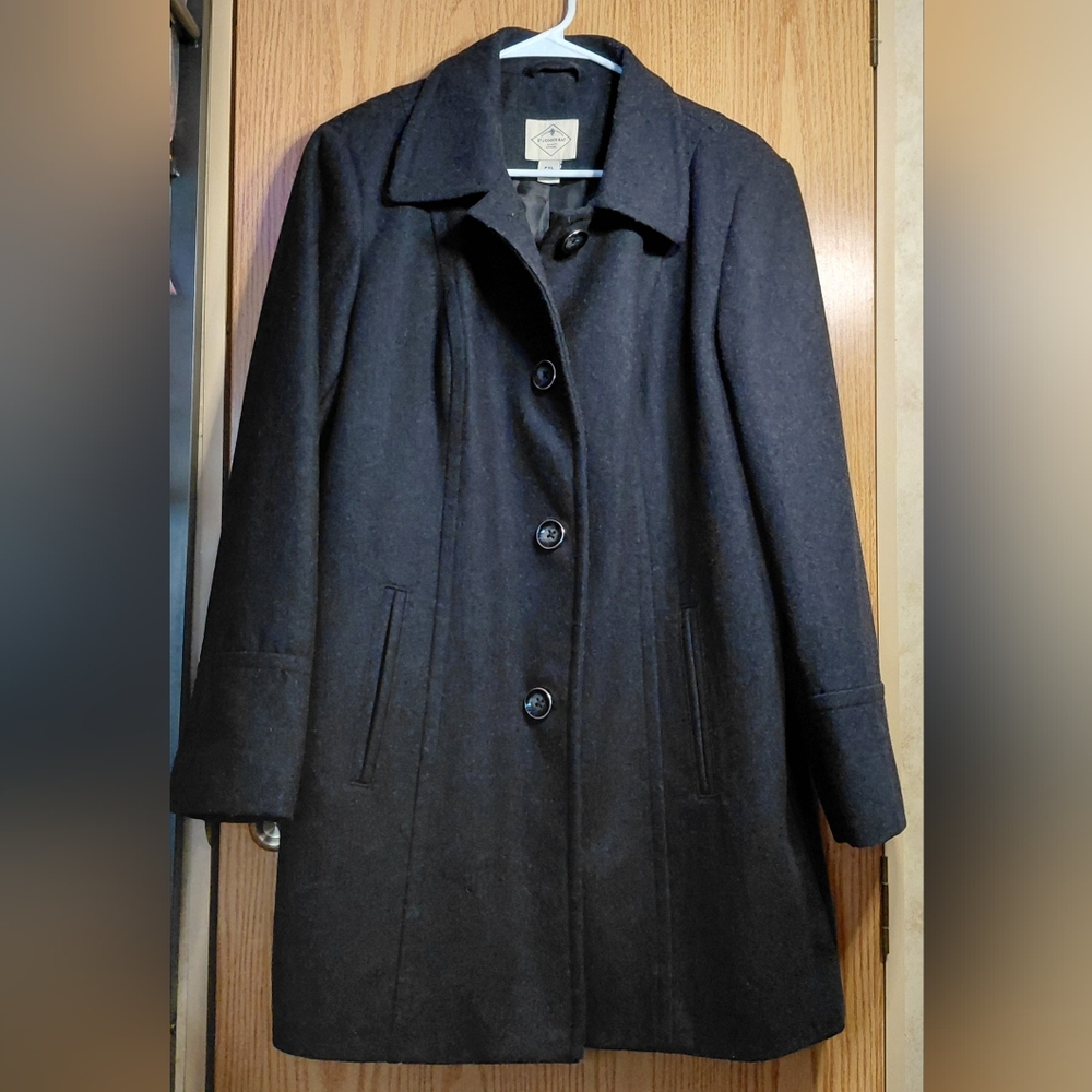 St. John's Bay 53% Wool Coat, Size PXL - Black